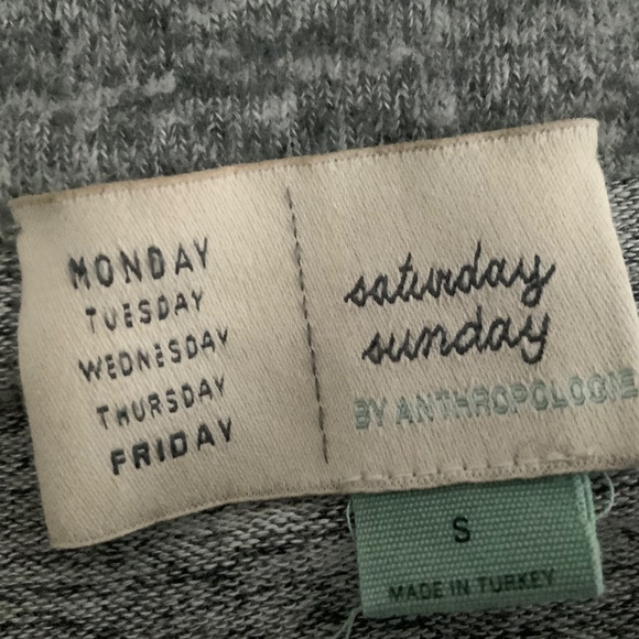 Anthropologie Saturday Sunday Off Shoulder Grey Soft Cloud Fleece Tunic Top SZ S - Picture 7 of 12